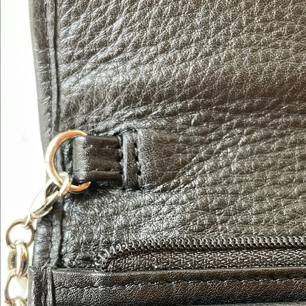 Brighton Black Crossbody Bag with Sleek Leather and Metallic Accents - Picture 11 of 11
